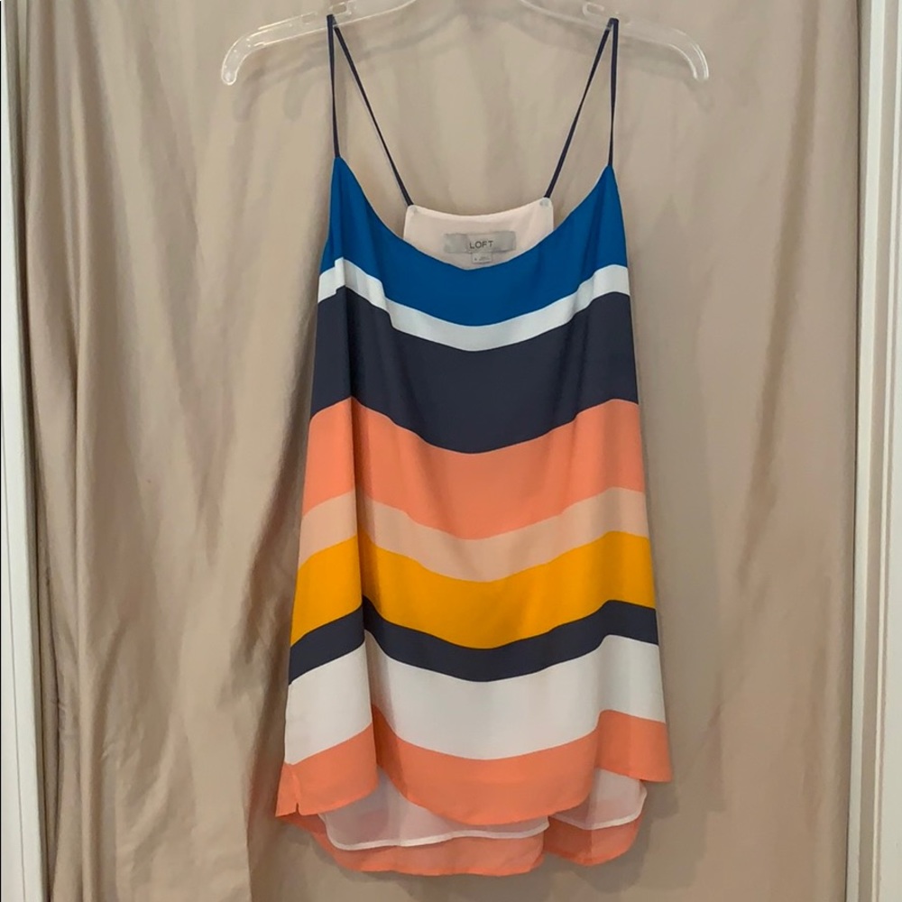 loft multi-colored striped tank